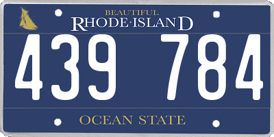 RI license plate 439784