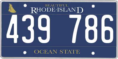 RI license plate 439786