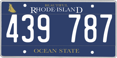 RI license plate 439787