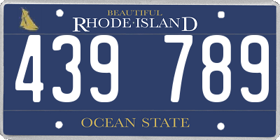 RI license plate 439789