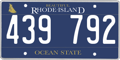 RI license plate 439792