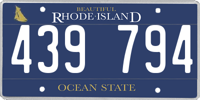 RI license plate 439794