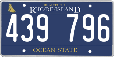 RI license plate 439796