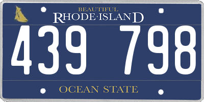 RI license plate 439798