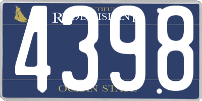 RI license plate 4398