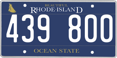 RI license plate 439800