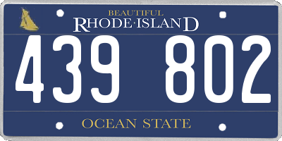 RI license plate 439802
