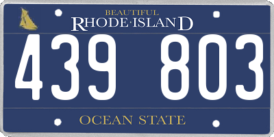 RI license plate 439803