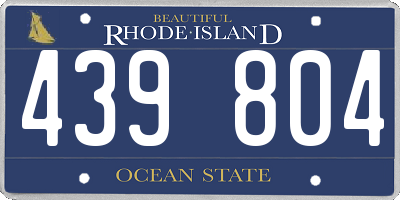 RI license plate 439804