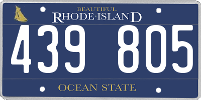 RI license plate 439805