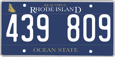 RI license plate 439809