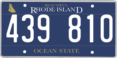 RI license plate 439810