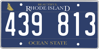 RI license plate 439813