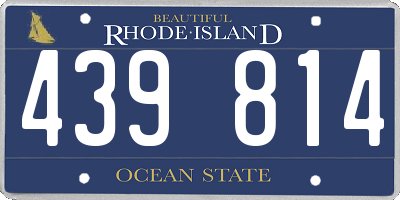 RI license plate 439814