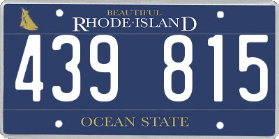 RI license plate 439815