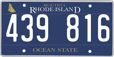 RI license plate 439816