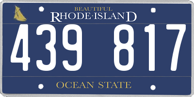 RI license plate 439817