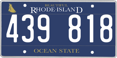 RI license plate 439818