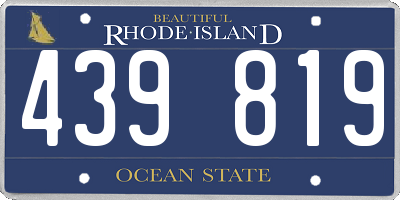 RI license plate 439819