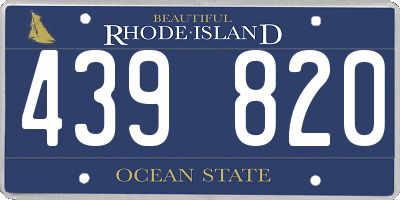 RI license plate 439820