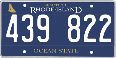 RI license plate 439822