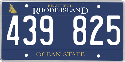 RI license plate 439825