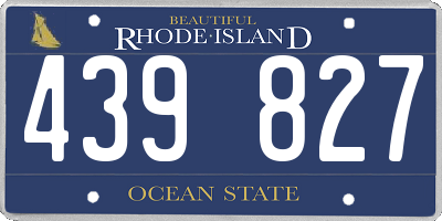 RI license plate 439827
