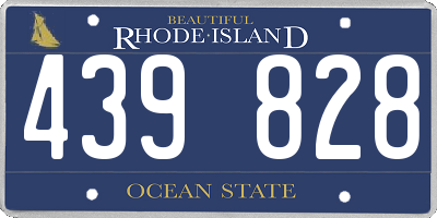 RI license plate 439828