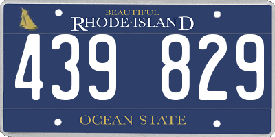RI license plate 439829