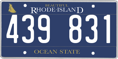 RI license plate 439831