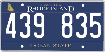 RI license plate 439835