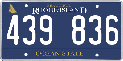 RI license plate 439836