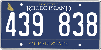 RI license plate 439838
