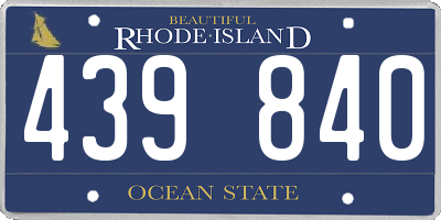 RI license plate 439840