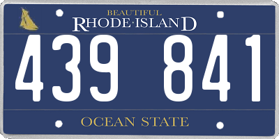 RI license plate 439841