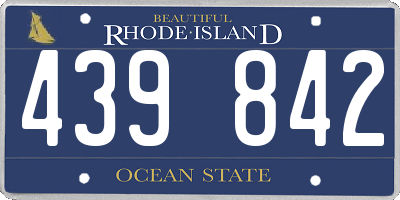 RI license plate 439842