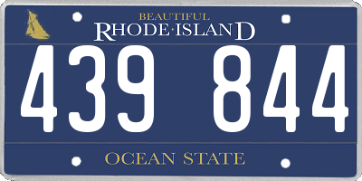 RI license plate 439844