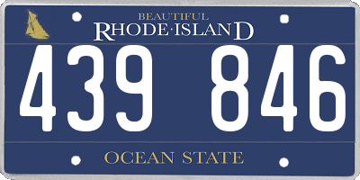 RI license plate 439846
