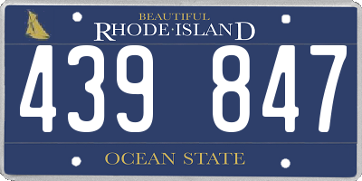 RI license plate 439847