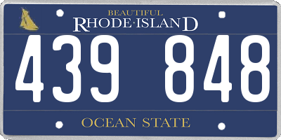 RI license plate 439848