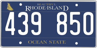 RI license plate 439850