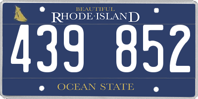 RI license plate 439852