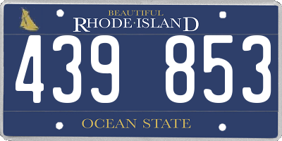 RI license plate 439853
