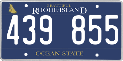 RI license plate 439855