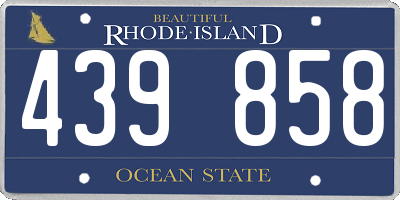 RI license plate 439858
