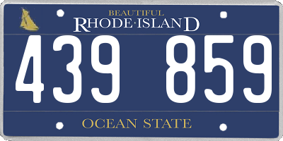 RI license plate 439859