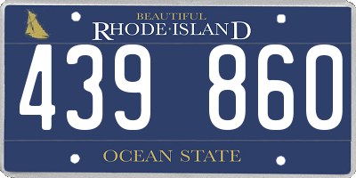 RI license plate 439860