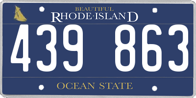 RI license plate 439863