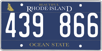 RI license plate 439866