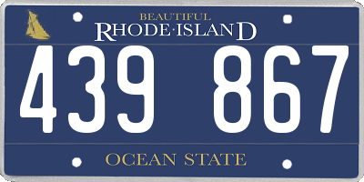 RI license plate 439867